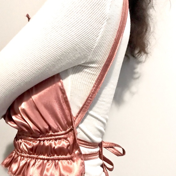 Handmade Rose Gold Satin Ruched Top - Picture 2 of 6